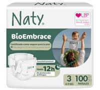 Naty BioEmbrace Pañales para Bebé, Talla 3 (4-9kg), 100 unidades