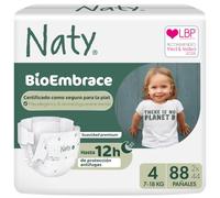 Naty BioEmbrace Pañales para Bebé, Talla 4 (7-18kg), 88 unidades