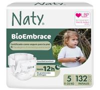 Naty BioEmbrace Pañales para Bebé, Talla 5 (11-25kg), 132 unidades