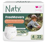 Naty FreeMovers Pañales Braguita, Talla 4 (8-15kg), 22 unidades