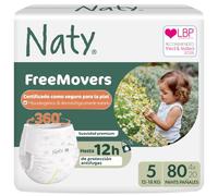 Naty FreeMovers Pañales Braguita, Talla 5 (12-18kg), 80 unidades