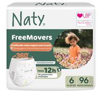 Naty FreeMovers Pañales Braguita, Talla 6 (14-20kg), 96 unidades