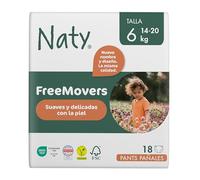 Eco by Naty Pañales Bebé Pants - Pañales braguita hipoalergénicos y sin productos químicos, absorbentes y ecológicos para niños y niñas (Talla 6 - 18 unidades)