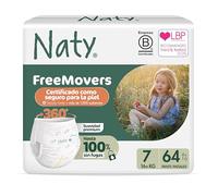 Naty FreeMovers Pañales Pants | Pañales Braguita Certificados para Piel Sensible | Suaves, Sin Perfume | Absorbentes y Anti-Fugas | Unisex Bebé y Niño | Talla 7 (16+ kg), 64 Unidades