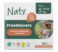 Eco by Naty Pañales Bebé Pants - Pañales braguita hipoalergénicos y sin productos químicos, absorbentes y ecológicos para niños y niñas (Talla 5 - 80 unidades)