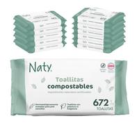 Naty Toallitas para Recién Nacidos y Bebés, 98% Agua, 672 uds (12 pqtes)