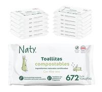 Naty Toallitas para Recién Nacidos y Bebés con Aloe, 672 uds (12 paquetes)