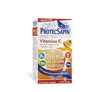 Natysal - PROTECSAPIN VITAMINA C 500 MG + D3 + SELENIO + ZINC 60 CAP - Suplemento para Reforzar el Sistema Inmunitario