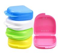 Nauce - Caja dental (5 unidades, cajas delgadas, cajas de almacenamiento para prótesis dentales, retenedor ortodoncial, protectores bucales con orificios de ventilación