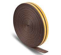 Nauce - Tira de juntas autoadhesivas, 9 x 2 mm, junta de ventana, aislamiento, junta de goma, junta de espuma para ventana, puerta corrediza, aislamiento, corte frío (marrón)