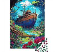 Naufragio Misterioso Puzzle de 1000 Piezas Puzzle para Adultos Papel Bosque Tropical Relajación Concentración Decoración Regalo 38x26cm/1000pcs