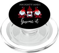 Naughty and I GNOME It Christmas Three Buffalo Plaid Gnomos PopSockets PopGrip para MagSafe