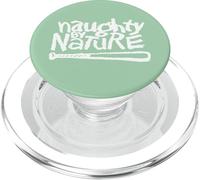 Naughty by Nature White Classic Logo Sea Green PopSockets PopGrip para MagSafe