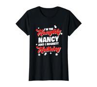 Naughty Nancy Christmas Saying Funny Nancy Nombre Personalizado Camiseta gráfica económica, Mujer, Negro, L