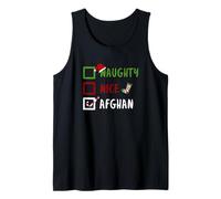 Naughty Nice Afghan Funny Afgano Navidad Regalo de Santa Camiseta sin Mangas