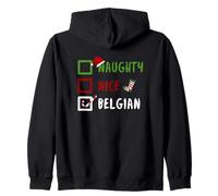 Naughty Nice Belgian Funny Belga Navidad Santa Bélgica Sudadera con Capucha