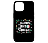 Naughty Nice Italian Funny Christmas Italia Flag Holiday Carcasa para iPhone 15