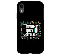Naughty Nice Italian Funny Christmas Italia Flag Holiday Carcasa para iPhone XR