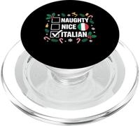 Naughty Nice Italian Funny Christmas Italia Flag Holiday PopSockets PopGrip para MagSafe