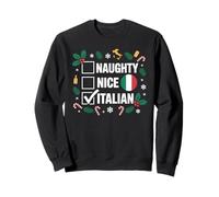 Naughty Nice Italian Funny Christmas Italia Flag Holiday Sudadera