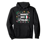 Naughty Nice Italian Funny Christmas Italia Flag Holiday Sudadera con Capucha