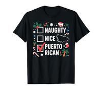 Naughty Nice Puerto Rico Boricua Puerto Rico Navidad Camiseta