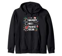 Naughty Nice Puerto Rico Boricua Puerto Rico Navidad Sudadera con Capucha