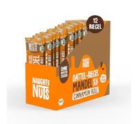 Naughty Nuts BIO Barritas de Dátiles con Almendras y Rollo de Canela - Veganas, sin Gluten, sin Azúcares Refinados - 12 x 30 g