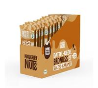 Naughty Nuts BIO Barritas de Dátiles con Cacahuete y Caramelo Salado - Veganas, sin Gluten, sin Azúcares Refinados - 12 x 30 g