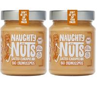 NAUGHTY NUTS Caramelo salado con mantequilla de maní Bio | Mantequilla de maní vegana | 100% Naturales | Sin aceite de palma ni azúcar | Ideal como aderezo para muesli 250 g (Paquete de 2)