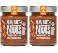 NAUGHTY NUTS Rollo de canela y mantequilla de almendras Bio | Con almendras y canela | 100% Natural y Vegano | Sin aceite de palma ni azúcar | Ideal como aderezo para muesli - 250 g (Paquete de 2)