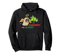 Naughty Or Nice Pets Angel Pug Navidad Sudadera con Capucha