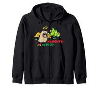 Naughty Or Nice Pets Angel Pug Navidad Sudadera con Capucha