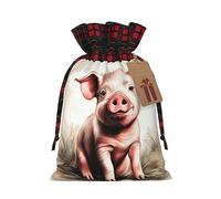 Naughty Pig Baby 1 "Bolsas de regalo con temática navideña, elegantes, únicas y personalizadas", bolsas de regalo reutilizables con cordón