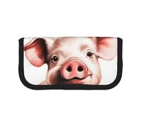 Naughty Pig Baby - Estuche pequeño para lápices, estuche estético para lápices, bolsa de almacenamiento para bolígrafos, oficina, Black, Talla única, Organizador de bolsas