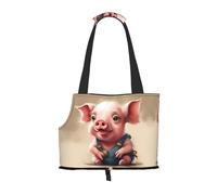 Naughty Pig Baby Print Pet Bolsa de hombro portátil, bolsa plegable para mascotas 13.4 x 6.1 x 10.2 pulgadas para metro/compras/senderismo