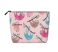 Naughty Sloth Baby - Bolsa organizadora de viaje para mujer, bolsa de cosméticos de cáñamo falso, gran capacidad, con cremallera