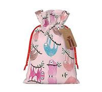 Naughty Sloth Baby - Bolsas de regalo de arpillera con cordón, bolsas de regalo de tela perfectas para Navidad