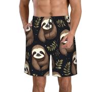 Naughty Sloth Baby Print - Pantalones cortos de playa para hombre, ligeros, acogedores, para verano, salidas informales, vacaciones, blanco, XXL