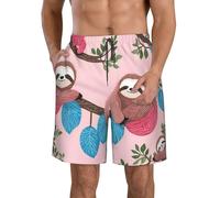 Naughty Sloth Baby Print - Pantalones cortos de playa para hombre, ligeros, acogedores, para verano, salidas informales, vacaciones, blanco, XXL