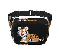 Naughty Tiger - Riñonera multifuncional con estampado de tigre, bolsa de mensajero unisex de moda, bolsa de almacenamiento deportiva de viaje