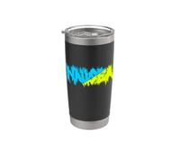 Náuseas Divertidas Dos Colores Azul/Amarillo Vaso térmico de acero inoxidable de doble pared