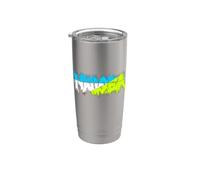 Náuseas Divertidas Multicolores Blanco|Cielo Azul|Amarillo Vaso térmico de acero inoxidable de doble pared