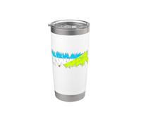 Náuseas Divertidas Multicolores Blanco|Cielo Azul|Amarillo Vaso térmico de acero inoxidable de doble pared
