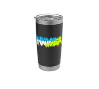 Náuseas Divertidas Multicolores Blanco|Cielo Azul|Amarillo Vaso térmico de acero inoxidable de doble pared