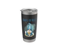 Nauti or Nice Funny Christmas Gnomo Vaso térmico de acero inoxidable de doble pared