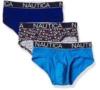 Nautica 3 Pack Cotton Stretch Briefs Cierre, Logotipo Windsurf/Aero, XL (Pack de 3) para Hombre