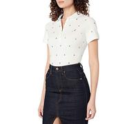 Nautica Anchor Short Sleeve Breathable Stretch Cotton Polo Shirt, Blanco Brillante, XXL para Mujer