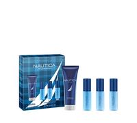 Nautica Blue Voyage y Pure Blue - Set de regalo de 4 piezas con notas de albahaca, jazm n y cedro, fragancia para hombre, fragancia duradera para