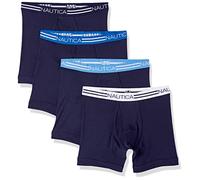 Nautica Calzoncillos bóxer de algodón clásico para Hombre, Paquete de 4 Unidades, Color Peacoat, Mediano